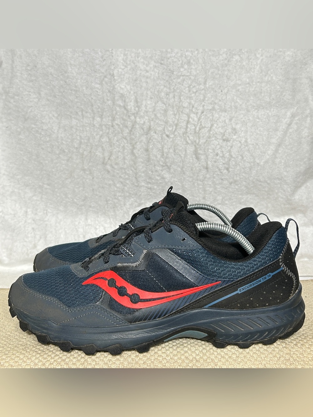 Saucony Excursion TR16 Mens Blue/Black Trail Running Sneakers Shoes SZ 12 Wide - Picture 2 of 11